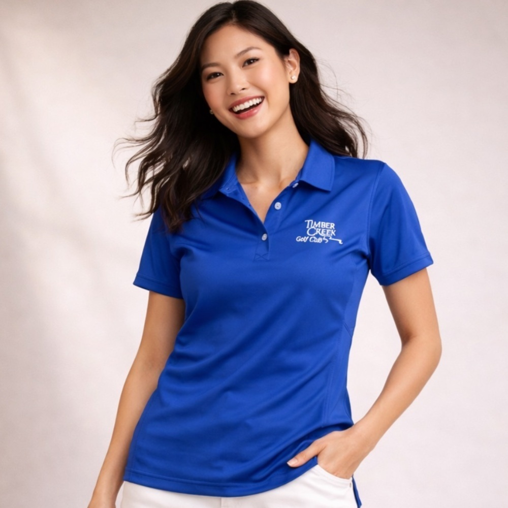 Monterey Club Timber Creek Golf Club Blue Performance Polo Size Small